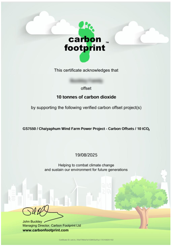 Personalised impact certificate